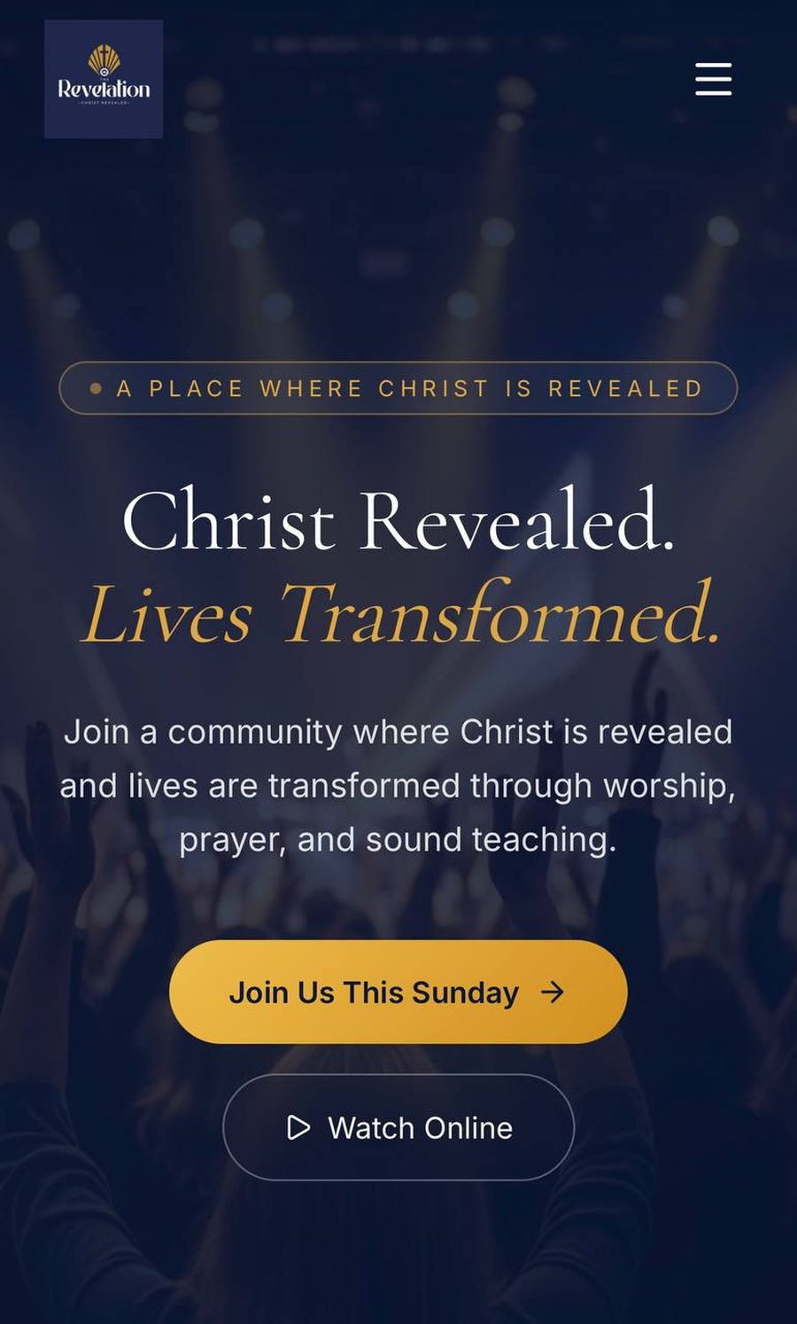 Revelation Church website homepage